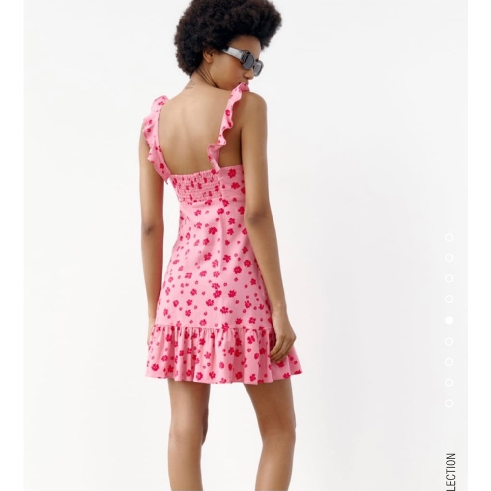 Zara Ruffled Printed Dress - Picture 4 of 8